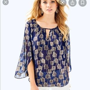 Lilly Pulitzer Beccer Silk Clip Top - Size M
